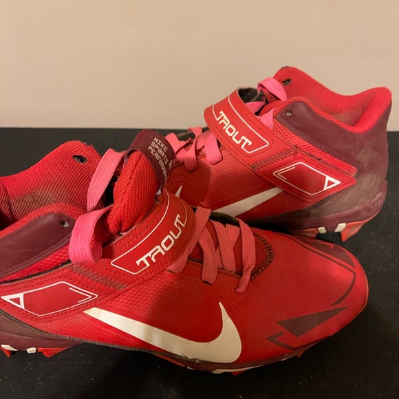 Mike Trout Nike Force Baseball Cleats Shoes Fastflex Sports Performance 9 Red - Picture 6 of 7